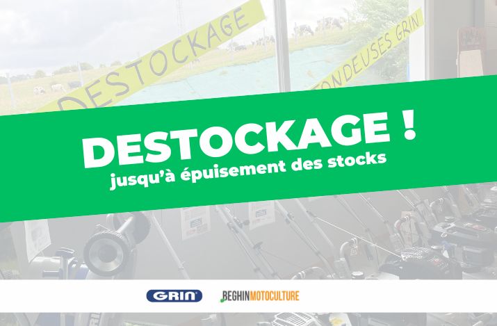Destockage tondeuses GRIN chez Beghin motoculture