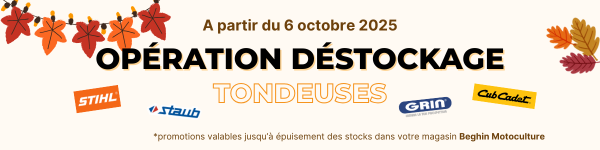 Opération déstockage de tondeuses - a partir du 6 octobre 2025